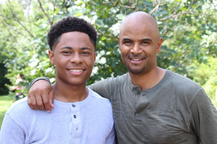 Dondre Whitfield and Diallo Thompson smile for the camera