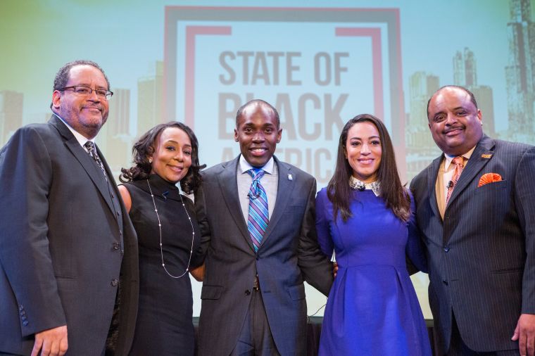 Michael Eric Dyson, Angela Sailor, Paris Dennard, Angela Rye and Roland Martin