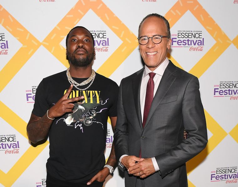 Meek Mill and Lester Holt