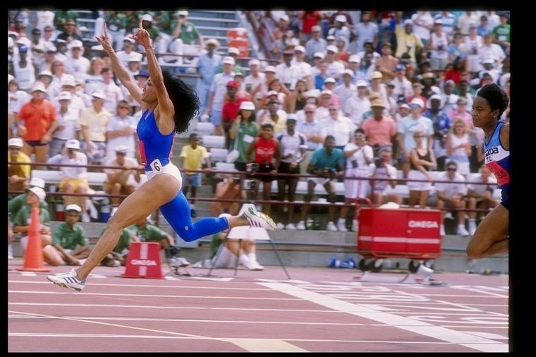 Florence Griffith-Joyner in Blue One Body Suit
