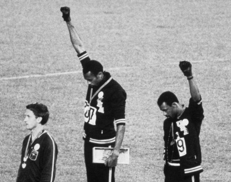 Tommie Smith and John Carlos Salute Black Power at 1968 Olympics