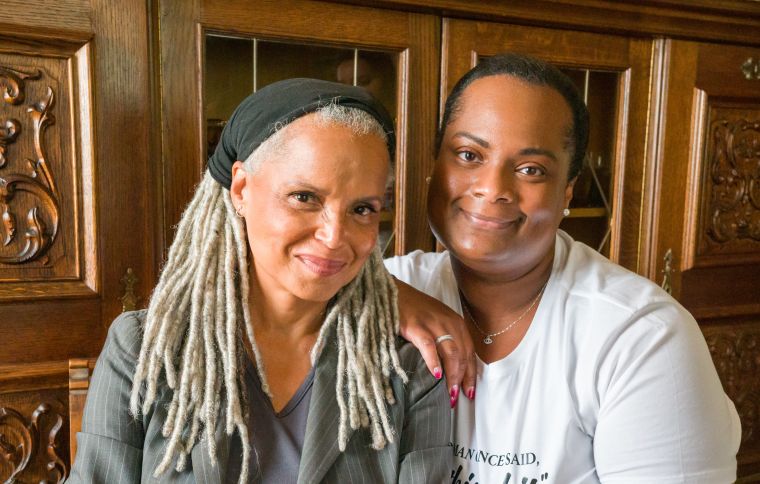 Director, Victoria Rowell and Producer Jami McCoy-Lankford on the set of Stranger Next Door