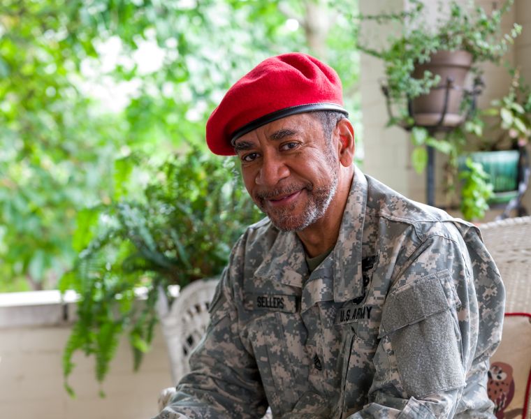 Tim Reid as Ernest Sellers on the set of Stranger Next Door