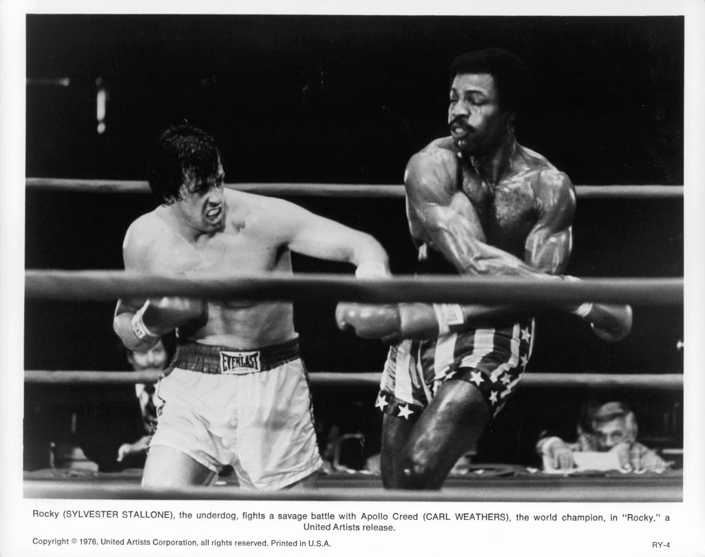 Sylvester Stallone And Carl Weathers In 'Rocky'