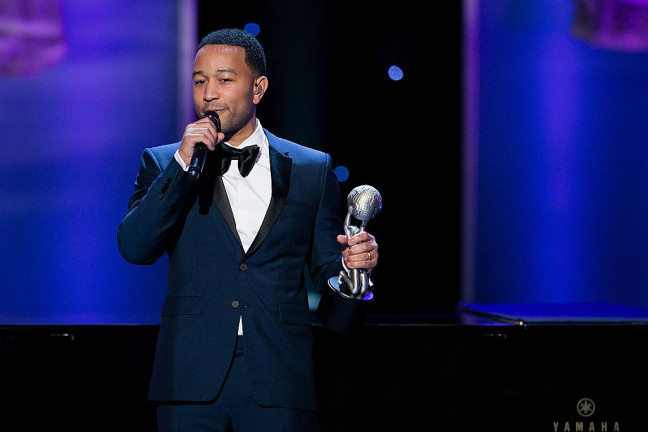 PASADENA, CA - FEBRUARY 05: John Legend performs on stage at the 47th NAACP Image Awards at Pasadena Civic Auditorium on February 5, 2016 in Pasadena, California. (Photo by Gabriel Olsen/FilmMagic)