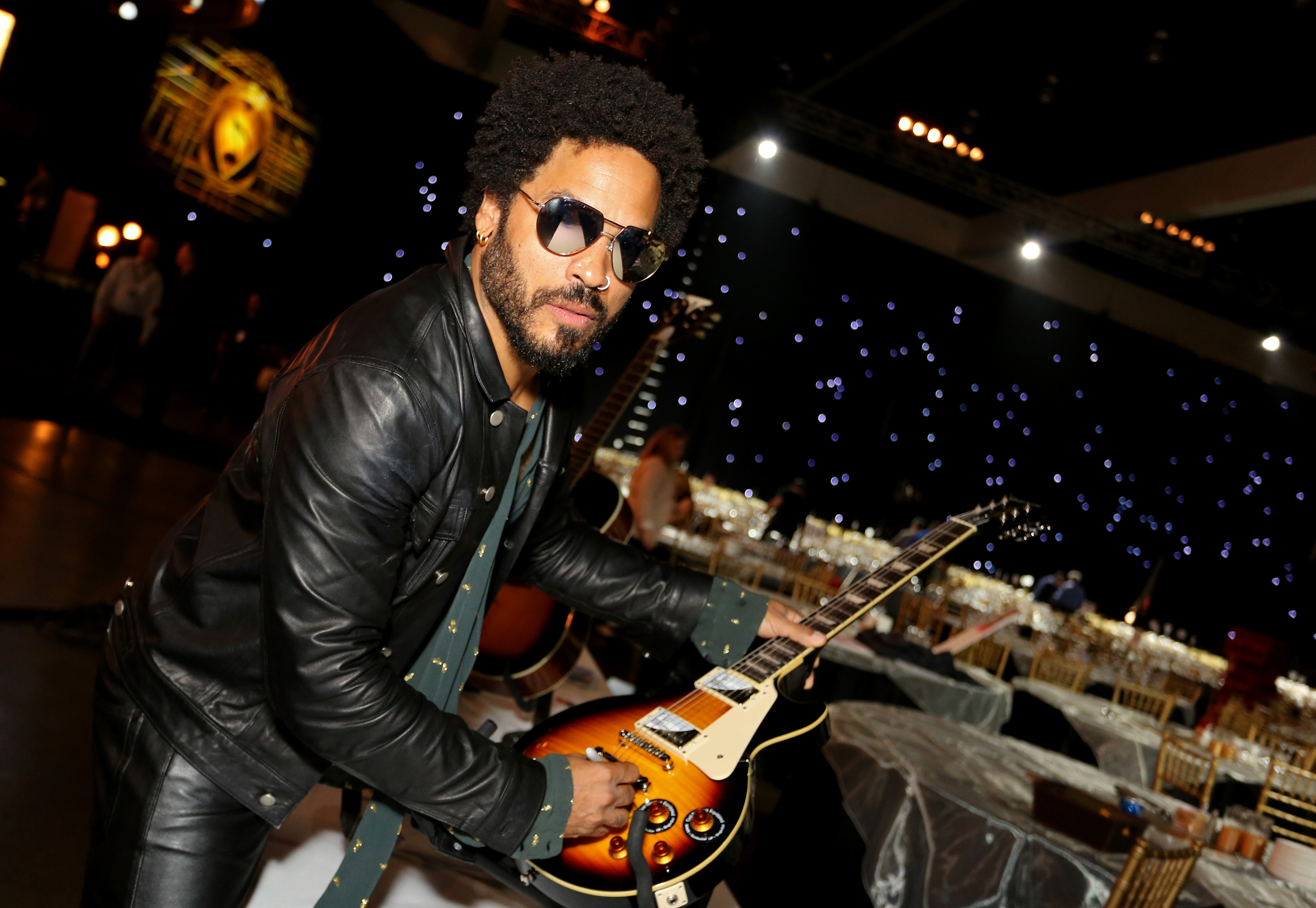 LOS ANGELES, CA - FEBRUARY 12: Musician Lenny Kravitz attends the charities signings during the 2016 MusiCares Person Of The Year honoring Lionel Richie at Los Angeles Convention Center on February 12, 2016 in Los Angeles City. (Photo by Rachel Murray/WireImage)